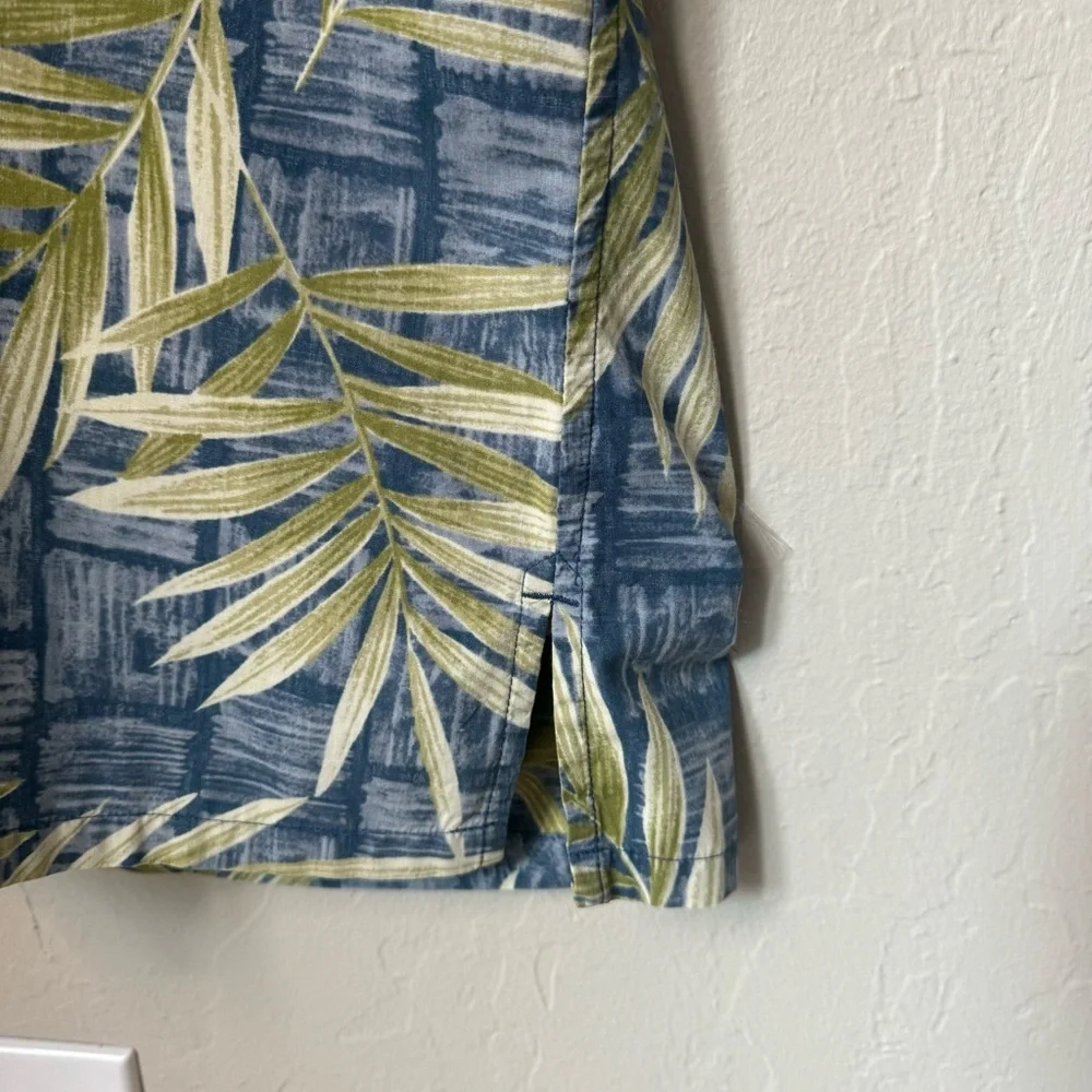 ONO & COMPANY By Liberty House Vintage Aloha Hawaiian Shirt Blue & Green Palm XL - Picture 15 of 16